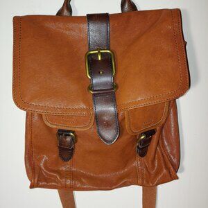 Fossil Long Live Vintage Brown Genuine Leather Messenger Shoulder Bag OS